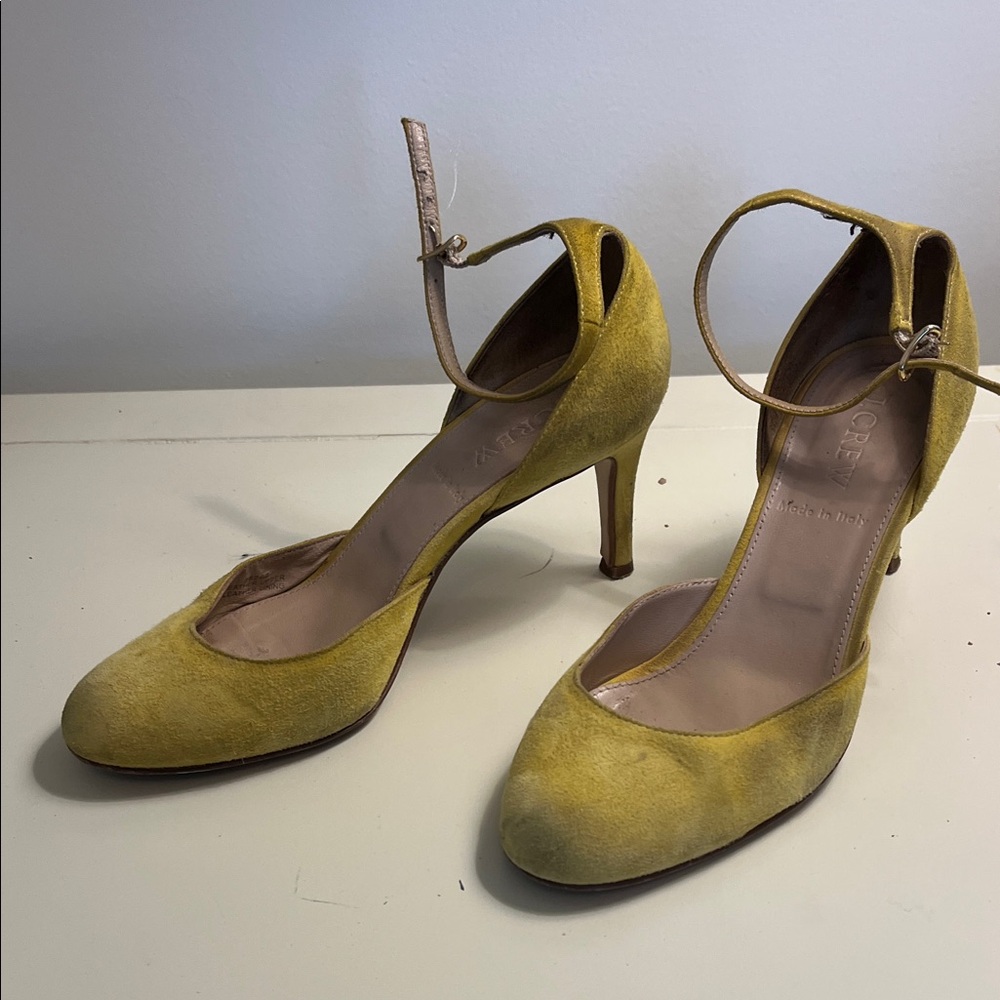 Yellow Ankle Strap Heels